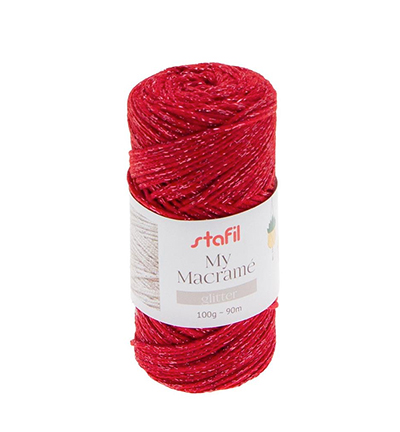 108074-22 - Stafil - Macrame Glitter, Red - Macrame