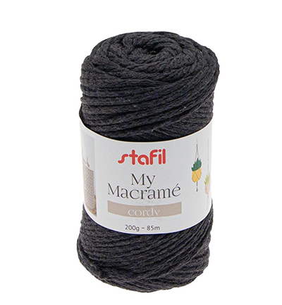108075-12 - Stafil - Macrame Cordy, Anthracite - 