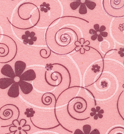 250130-44 - Stafil - Felt curly flowers, Pink Pastel/Lilac+White - Feutrine Fleurs 30x40cm - 1mm