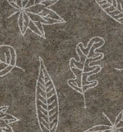 250133-40 - Stafil - Felt leafs, Brown melange/Cream - Feutrine Feuilles 30x40cm - 1mm