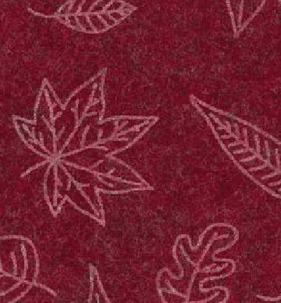 250133-41 - Stafil - Felt leafs, Red melange/Cream - Feutrine Feuilles 30x40cm - 1mm