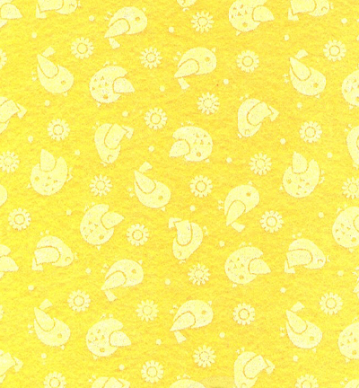 250152-42 - Stafil - Felt birds, Maize Yellow/White - Feutrine Oiseaux 30x40cm - 1mm