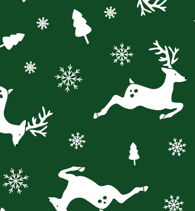 250153-12 - Stafil - Felt deers, Dark Green/White - Feutrine Cerfs 30x40cm - 1mm