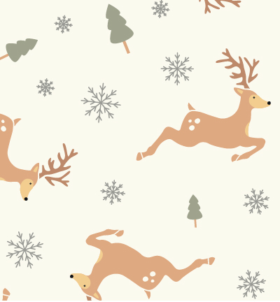 250153-25 - Stafil - Felt deers, Offwhite/Multicolor - Feutrine Cerfs 30x40cm - 1mm