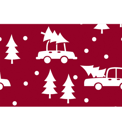 250154-8 - Stafil - Felt Cars & Trees, Red/White - 