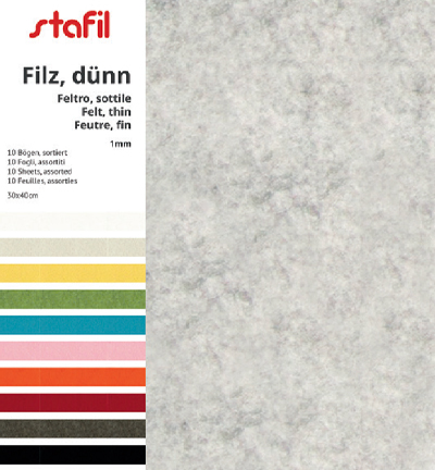 250170-99 - Stafil - Felt, Set 10 colors - Feutrine unie