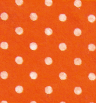 250171-7 - Stafil - Felt dots, Orange/White - Feutrine pois 30x40cm - 1mm
