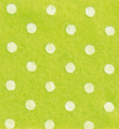 250171-10 - Stafil - Felt dots, Pistachio Green/White - Feutrine pois 30x40cm - 1mm
