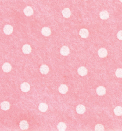 250171-13 - Stafil - Felt dots, Pink Pastel/White - 