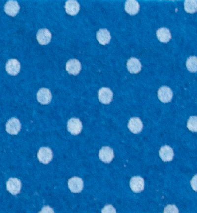 250171-17 - Stafil - Felt dots, Mid Blue/White - Feutrine pois 30x40cm - 1mm