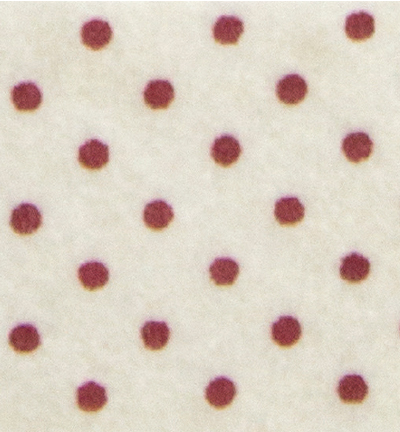 250171-25 - Stafil - Felt dots, Offwhite/Red - Feutrine pois 30x40cm - 1mm