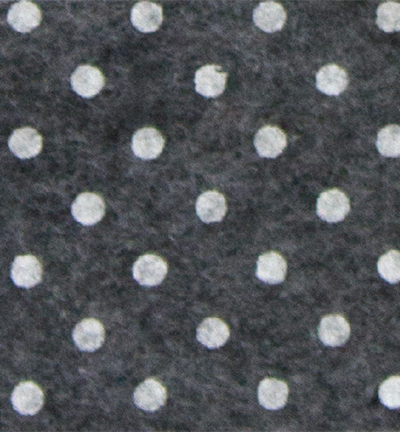 250171-32 - Stafil - Felt dots, Dark Grey melange/White - Feutrine pois 30x40cm - 1mm