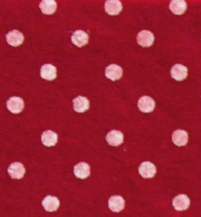 250171-35 - Stafil - Felt dots, Dark Red/White - Feutrine pois 30x40cm - 1mm