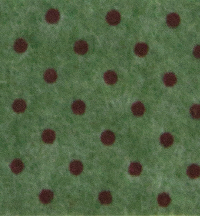 250171-38 - Stafil - Felt dots, Olive Green melange/Red - Feutrine pois 30x40cm - 1mm