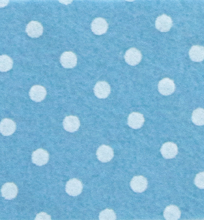 250171-47 - Stafil - Felt dots, Azure/Cream - Feutrine pois 30x40cm - 1mm