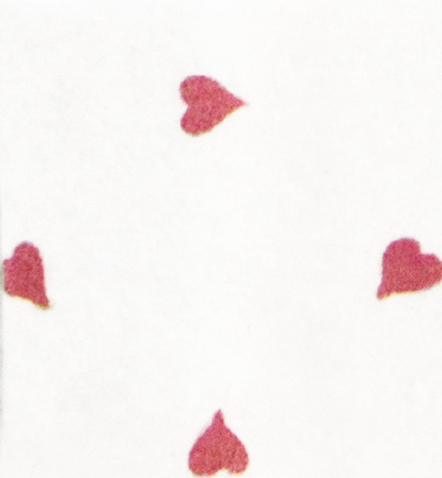 250172-1 - Stafil - Felt hearts, White/Red -  Feutrine coeurs 30x40cm - 1mm