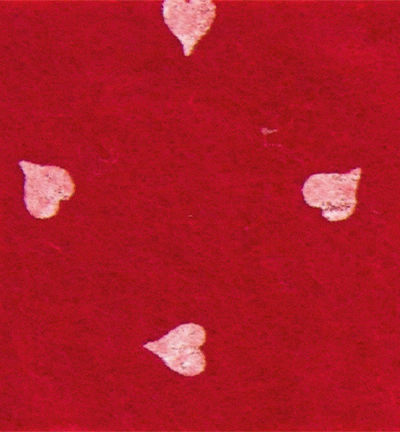250172-8 - Stafil - Felt hearts, Red/White -  Feutrine coeurs 30x40cm - 1mm