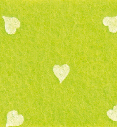 250172-10 - Stafil - Felt hearts, Pistachio Green/White -  Feutrine coeurs 30x40cm - 1mm