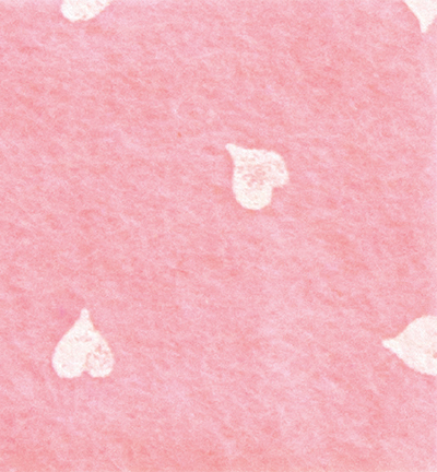 250172-13 - Stafil - Felt hearts, Pink Pastel/White -  Feutrine coeurs 30x40cm - 1mm