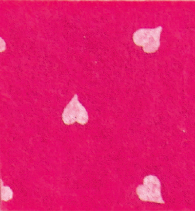 250172-14 - Stafil - Felt hearts, Fuchsia/White -  Feutrine coeurs 30x40cm - 1mm