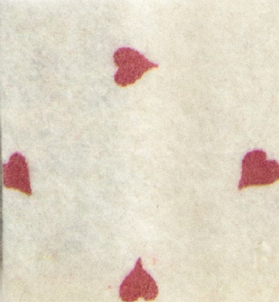 250172-25 - Stafil - Felt hearts, Offwhite/Red -  Feutrine coeurs 30x40cm - 1mm