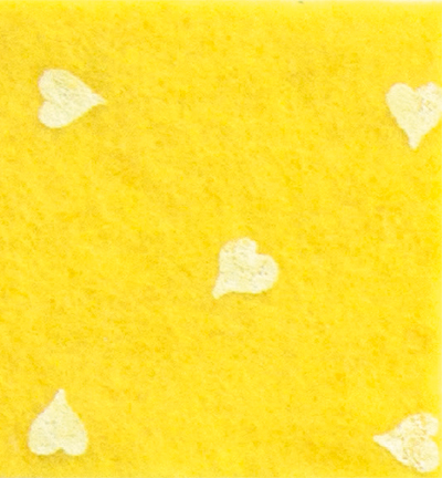250172-30 - Stafil - Felt hearts, L. Yellow/White -  Feutrine coeurs 30x40cm - 1mm