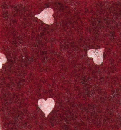 250172-41 - Stafil - Felt hearts, Red melange/White -  Feutrine coeurs 30x40cm - 1mm