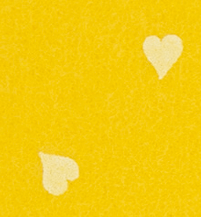250172-42 - Stafil - Felt hearts, Maize Yellow/White -  Feutrine coeurs 30x40cm - 1mm