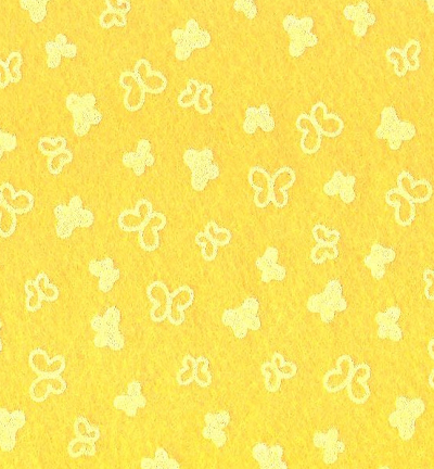 250173-42 - Stafil - Felt butterflies, Maize Yellow/White - Feutrine Papillons 30x40cm - 1mm