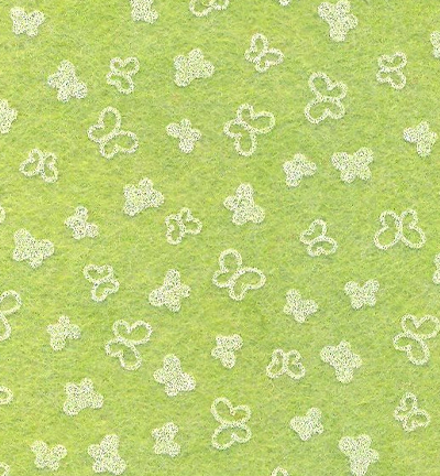 250173-45 - Stafil - Felt butterflies, Sage Green/White - Feutrine Papillons 30x40cm - 1mm