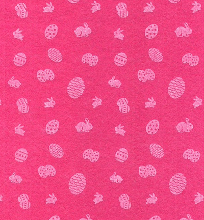 250174-14 - Stafil - Felt Easter, Fuchsia/White - Feutrine Pâques 30x40cm - 1mm