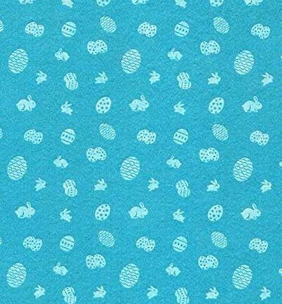 250174-18 - Stafil - Felt Easter, Turquoise/White - Feutrine Pâques 30x40cm - 1mm