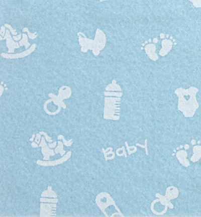 250179-16 - Stafil - Felt baby small, Light Blue/White - Feutrine bébé 30x40cm - 1mm
