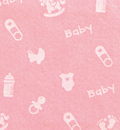 250179-36 - Stafil - Felt baby small, Baby Pink/White - Feutrine bébé 30x40cm - 1mm