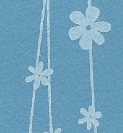 250190-47 - Stafil - Felt flowers, Azure/Cream - Feutrine Fleurs 30x40cm - 1mm