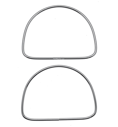 335794-01 - Stafil - Metal bag hands x2 ø 14x10cm, Silver - 