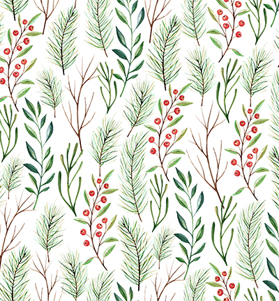 240054-02 - Stafil - Tissu en similicuir, white, branches - Similicuir, motifs