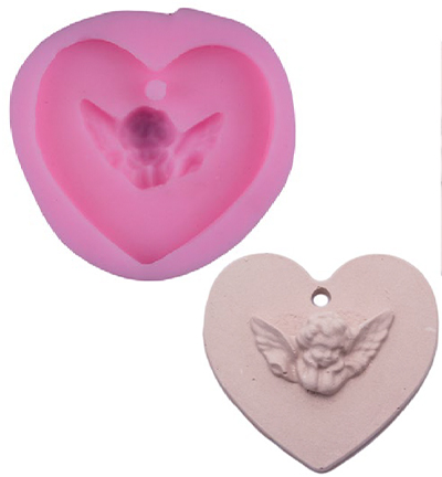 740039-49 - Stafil - Moule silicone - Coeur avec ange - Moules Silicone