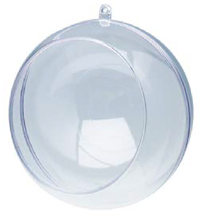 360-99 - Stafil - 1 Boule platique 2 parties, 12cm transp. with ouverture - Boule