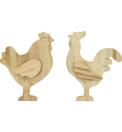 3055-33 - Stafil - Wooden Rooster/Hen - Pâques