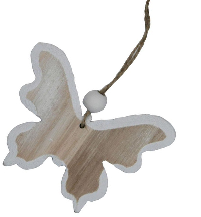3057-04 - Stafil - Butterfly to hang, naturel/white - Cintres en bois