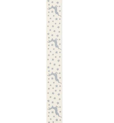 VR15-20027 - Stafil - Christmas ribbon, Reindeer silver - Noël