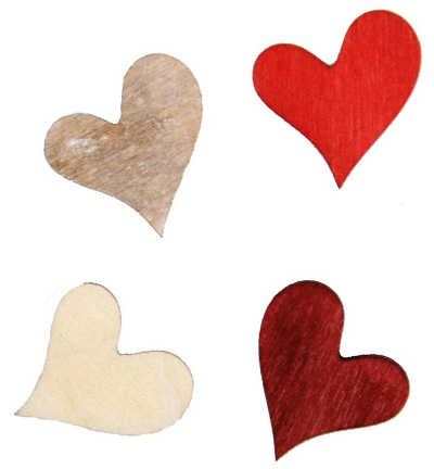 3394-981 - Stafil - Hearts, red/naturel - Embellissements