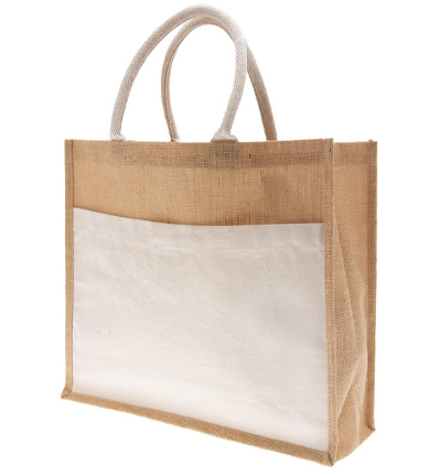7402-02 - Stafil - Jute Shopper Bag + Cotton pocket - 