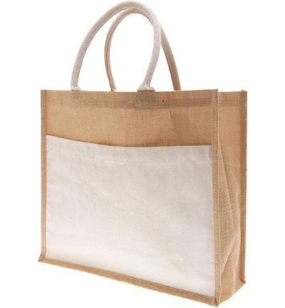 7402-03 - Stafil - Jute Shopper Bag + Cotton pocket - 