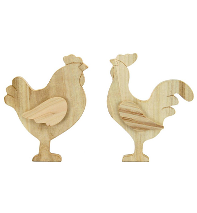 3055-31 - Stafil - Wooden Rooster/Hen - Pâques