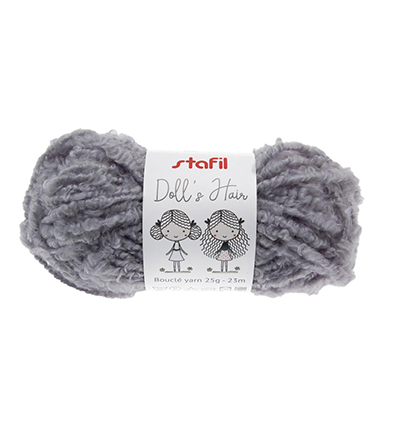 108086-02 - Stafil - Boucle Yarn Doll's Hair, Grey - Boucle Dolls Hair