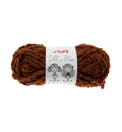 108086-04 - Stafil - Boucle Yarn Doll's Hair, Brown - Boucle Dolls Hair