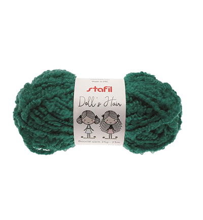 108086-06 - Stafil - Boucle Yarn Doll's Hair, Green - Boucle Dolls Hair