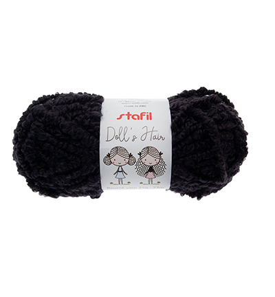 108086-07 - Stafil - Boucle Yarn Doll's Hair, Black - Boucle Dolls Hair